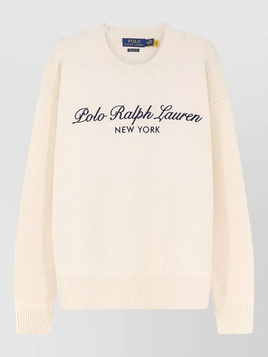 Polo Ralph Lauren ribbed wool cotton crew neck sweater