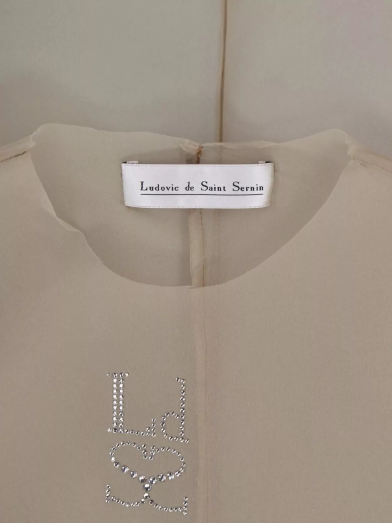 LUDOVIC DE SAINT SERNIN CREW NECK SHEER FABRIC LONG SLEEVES