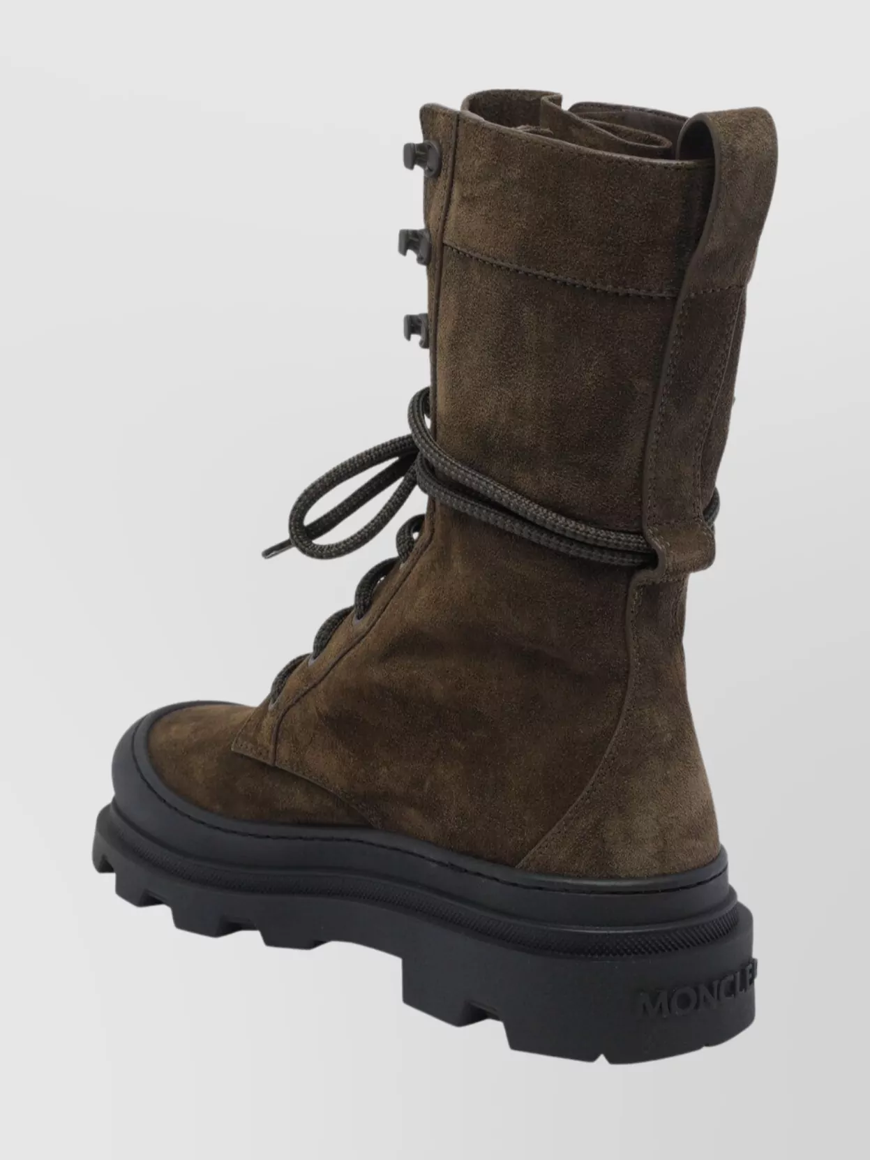Moncler High Top Suede Ankle Boots With Rubber Sole