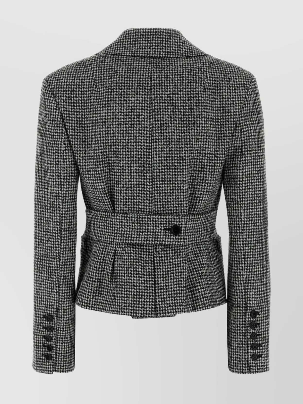 Ermanno Scervino Houndstooth Pattern Wool Blend Blazer In Gray