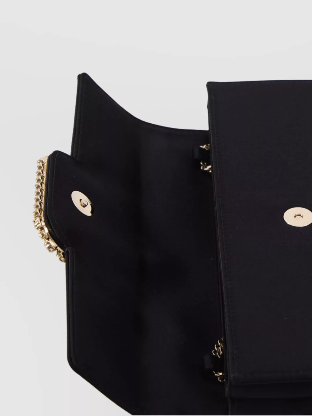 Roger Vivier Crystal Buckle Satin Clutch Bag