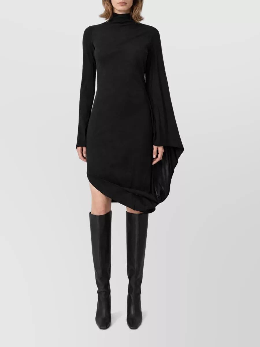 Stella Mccartney Midi Dress High Neck Asymmetric Hem