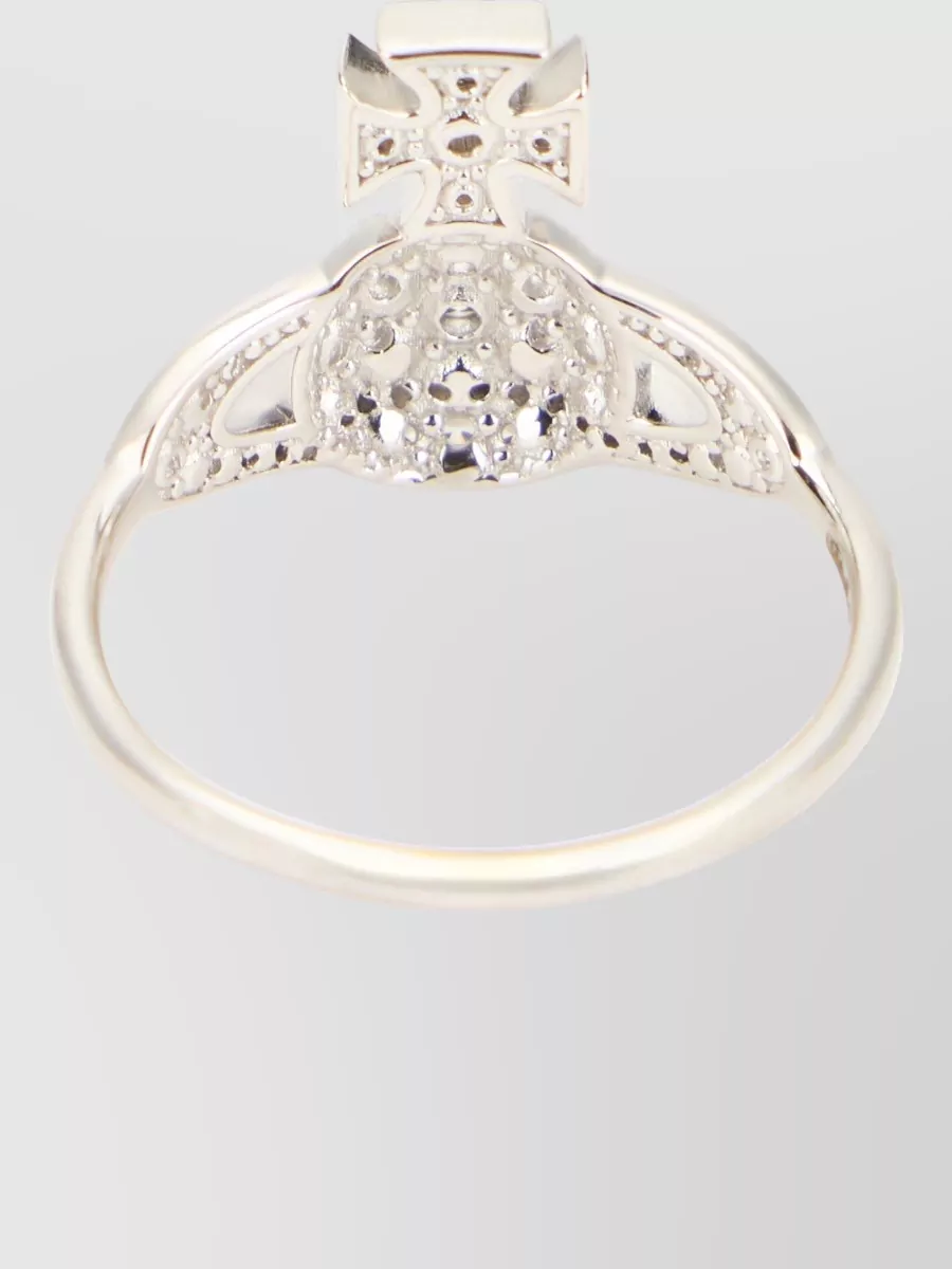 Vivienne Westwood Orb Band Ring Crystal Cross Detail