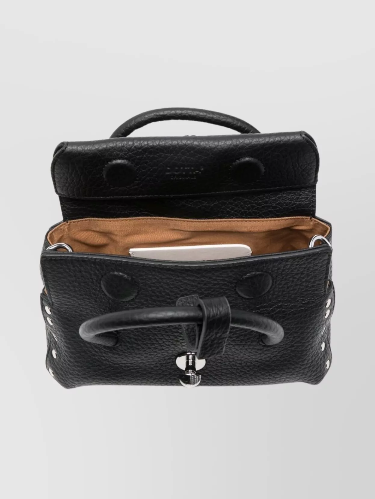 Zanellato Mini Leather Handbag Featuring Textured Finish