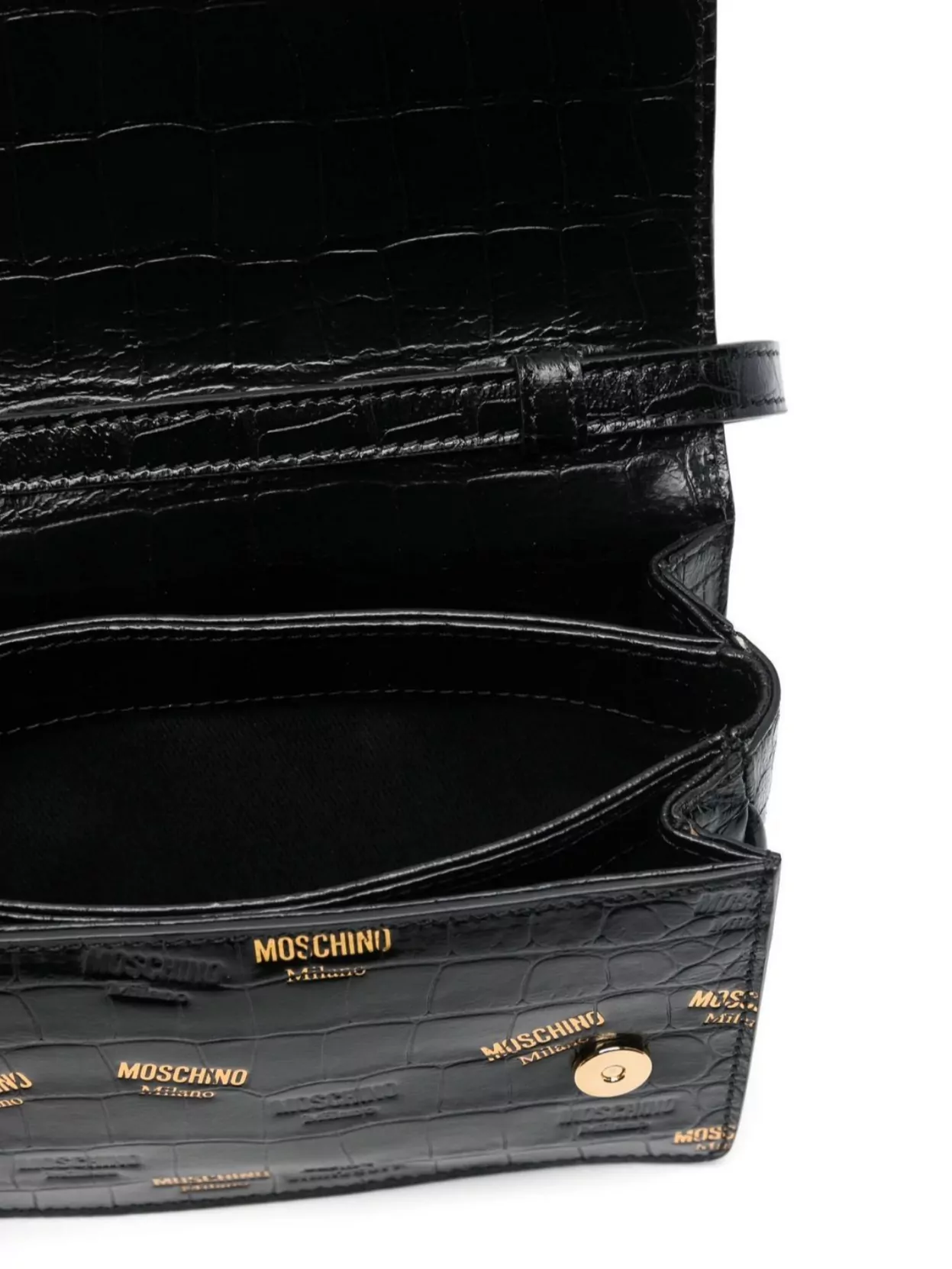 Moschino Croc Pattern Shoulder Bag
