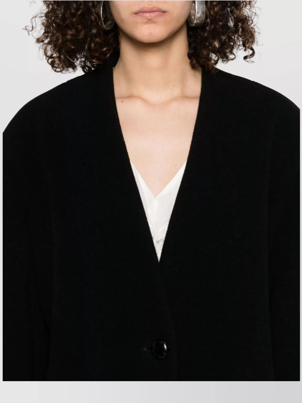 Isabel Marant Wool Coat With Shoulder Pads And V-neckline In Black