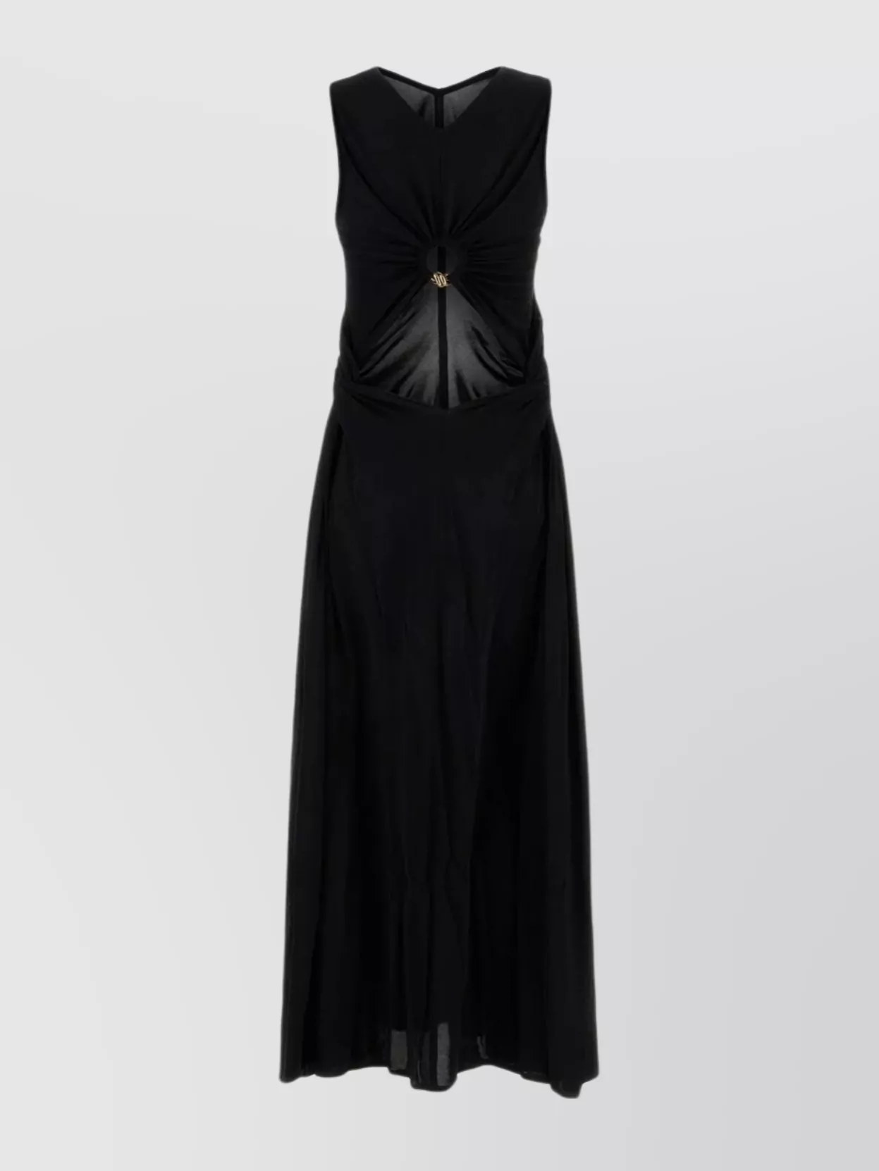 Shop Bottega Veneta Long Dress With Flared Hemline And V-neckline