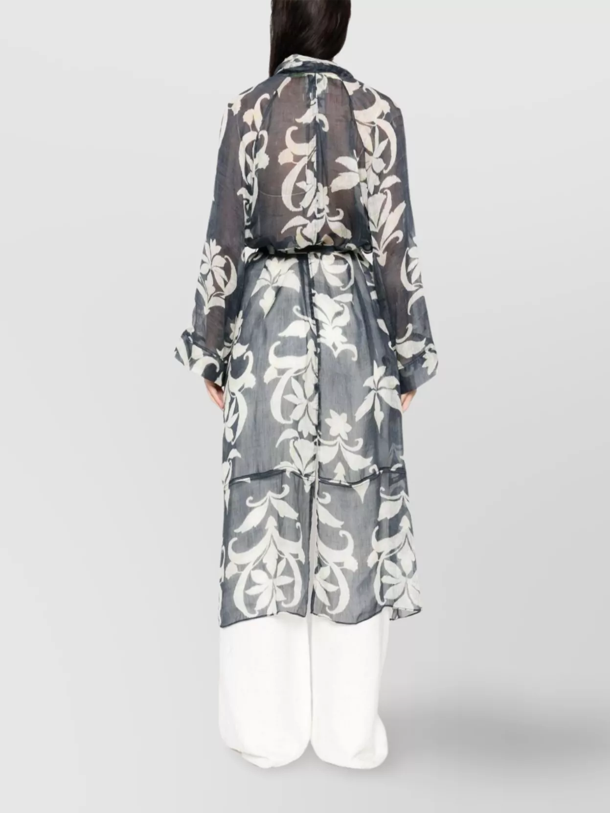 FORTE FORTE PRINTED LINEN AND SILK GOWN