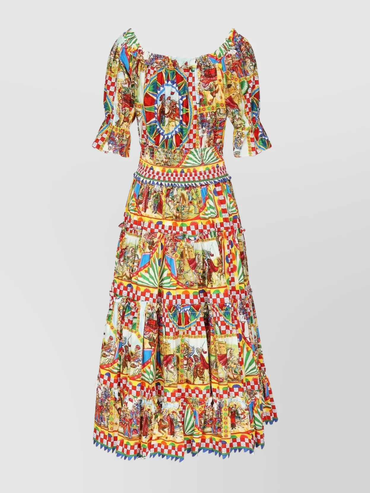 Dolce & Gabbana Cart Print Midi Dress