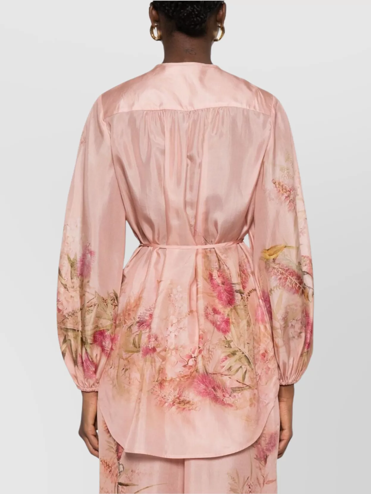 Zimmermann Printed Silk Top With Button And Tie