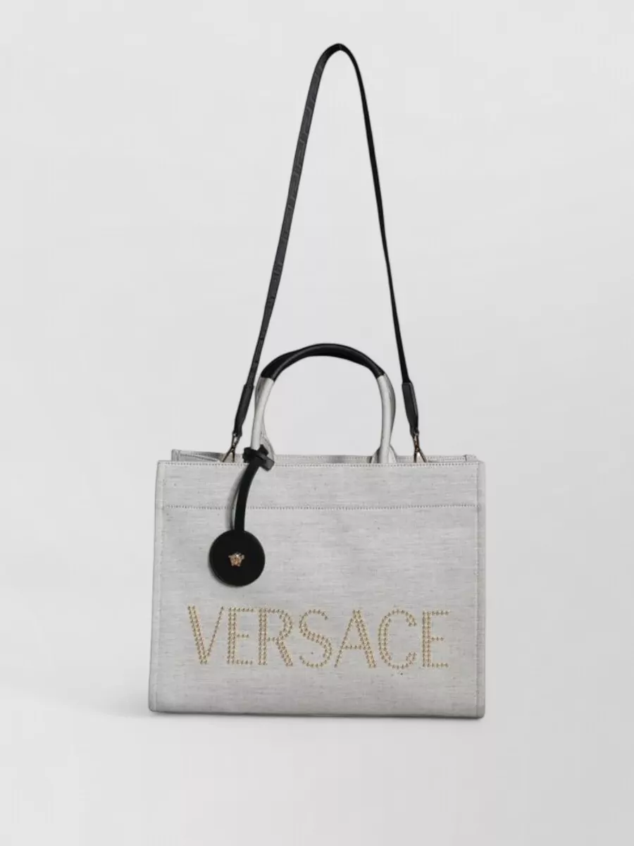 Versace la medusa leather tote bag