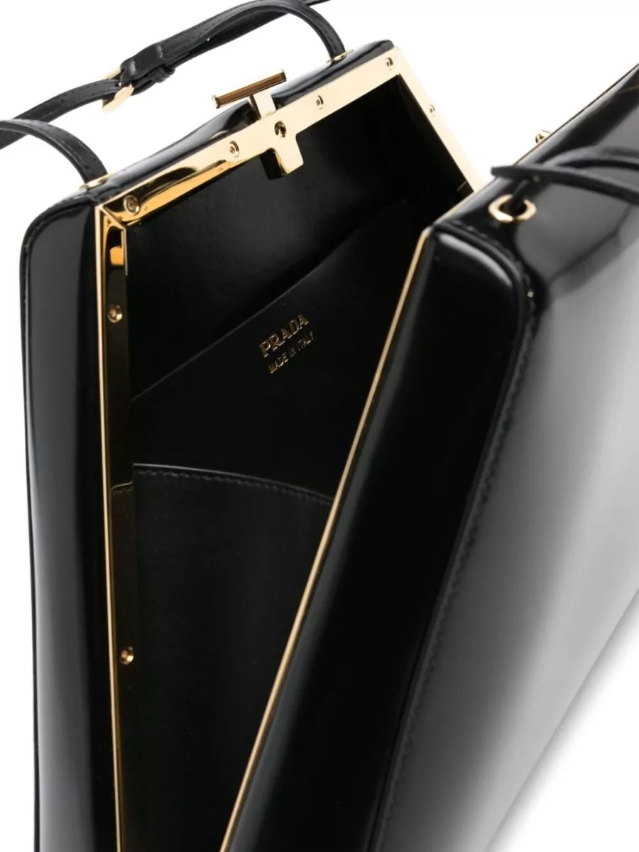 Prada Triangle Leather Clutch Bag