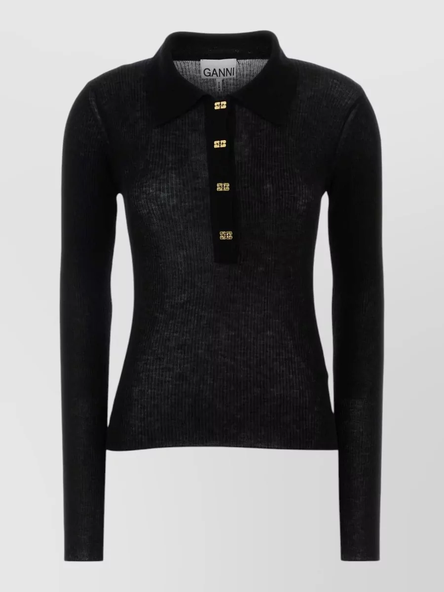 Ganni Wool polo shirt