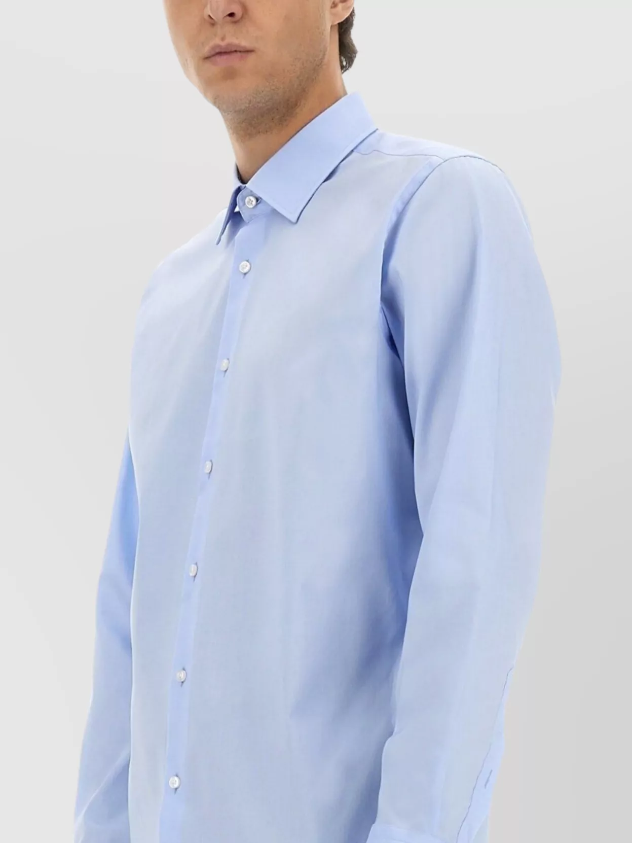 Boss Tailored Shirt With Button-Down Collar And Cuff Buttons