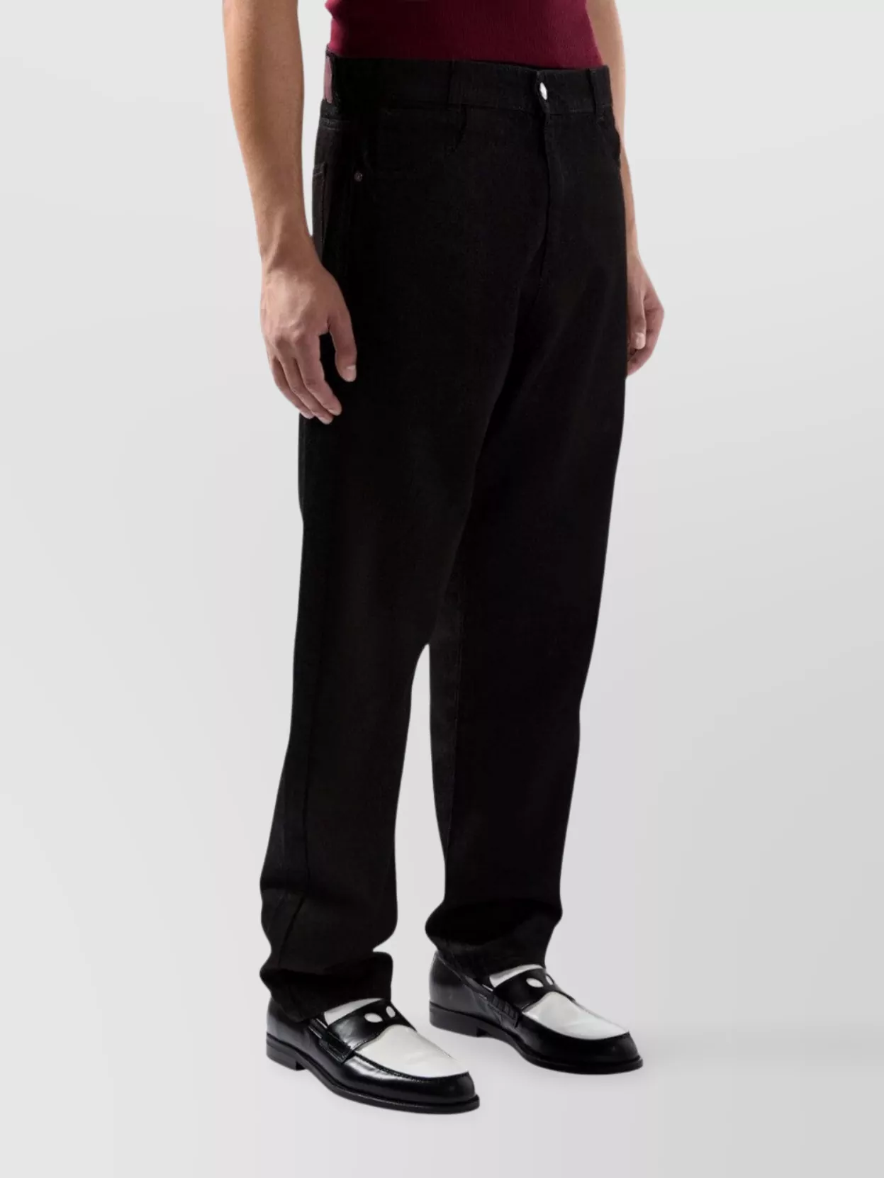Gcds Denim Carrot Fit Trousers With Sprayed Effect