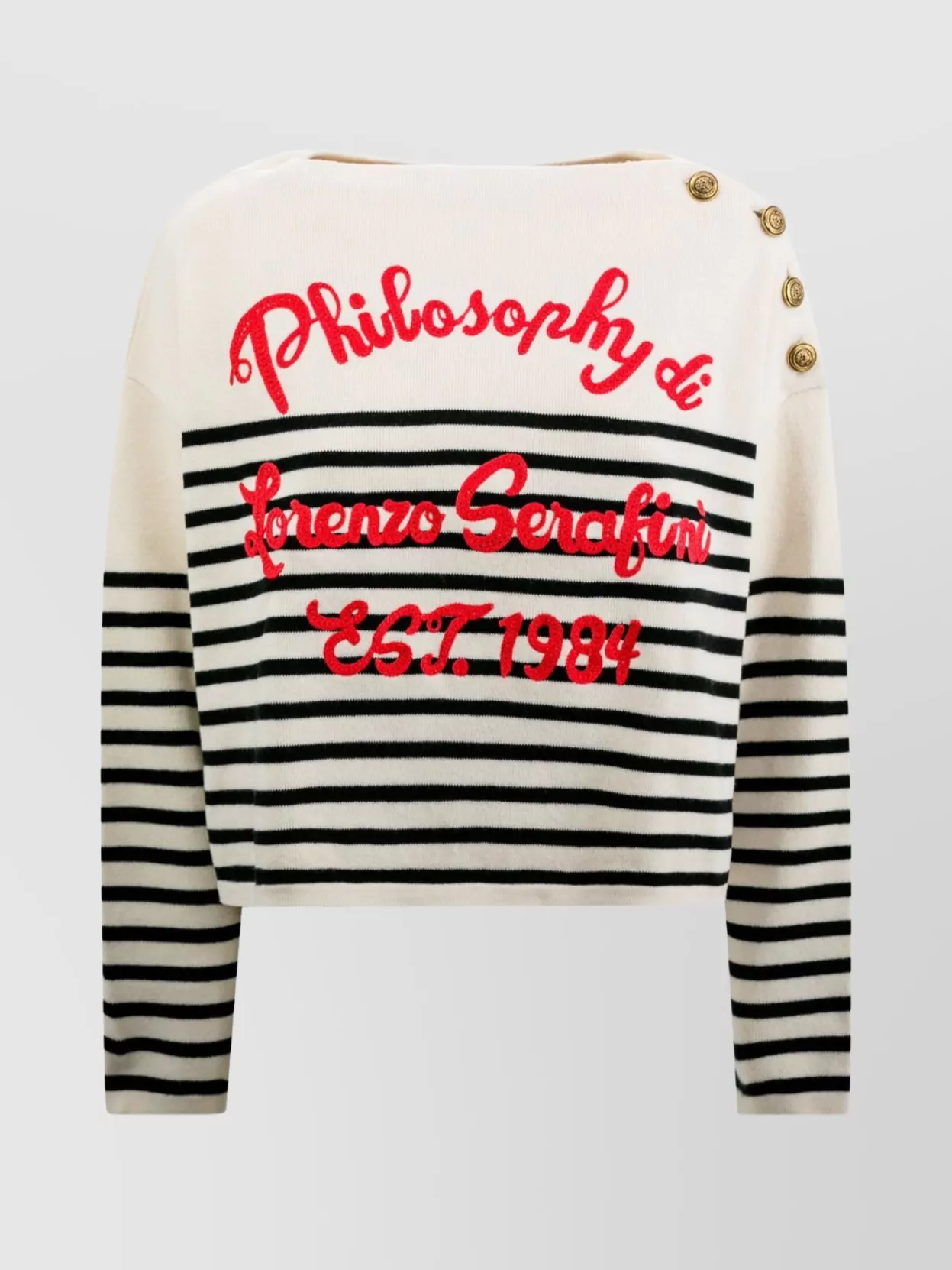Shop Philosophy Di Lorenzo Serafini Striped Sweater Button Insert