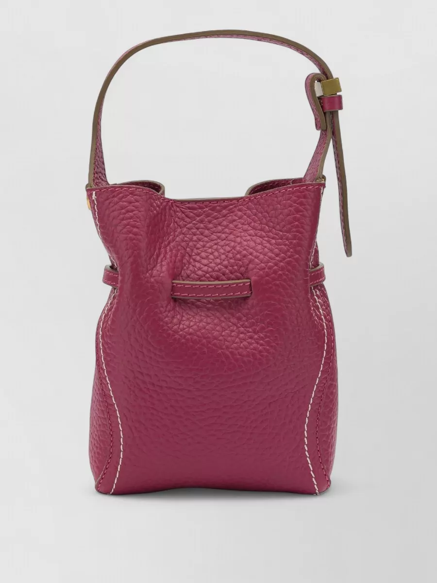 Gianni Chiarini Bucket Bag Adjustable Strap Contrast Stitching