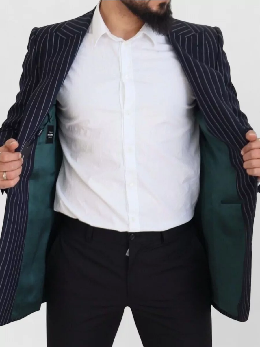 Dolce&Gabbana Virgin Wool Pinstripe Single-Breasted Blazer