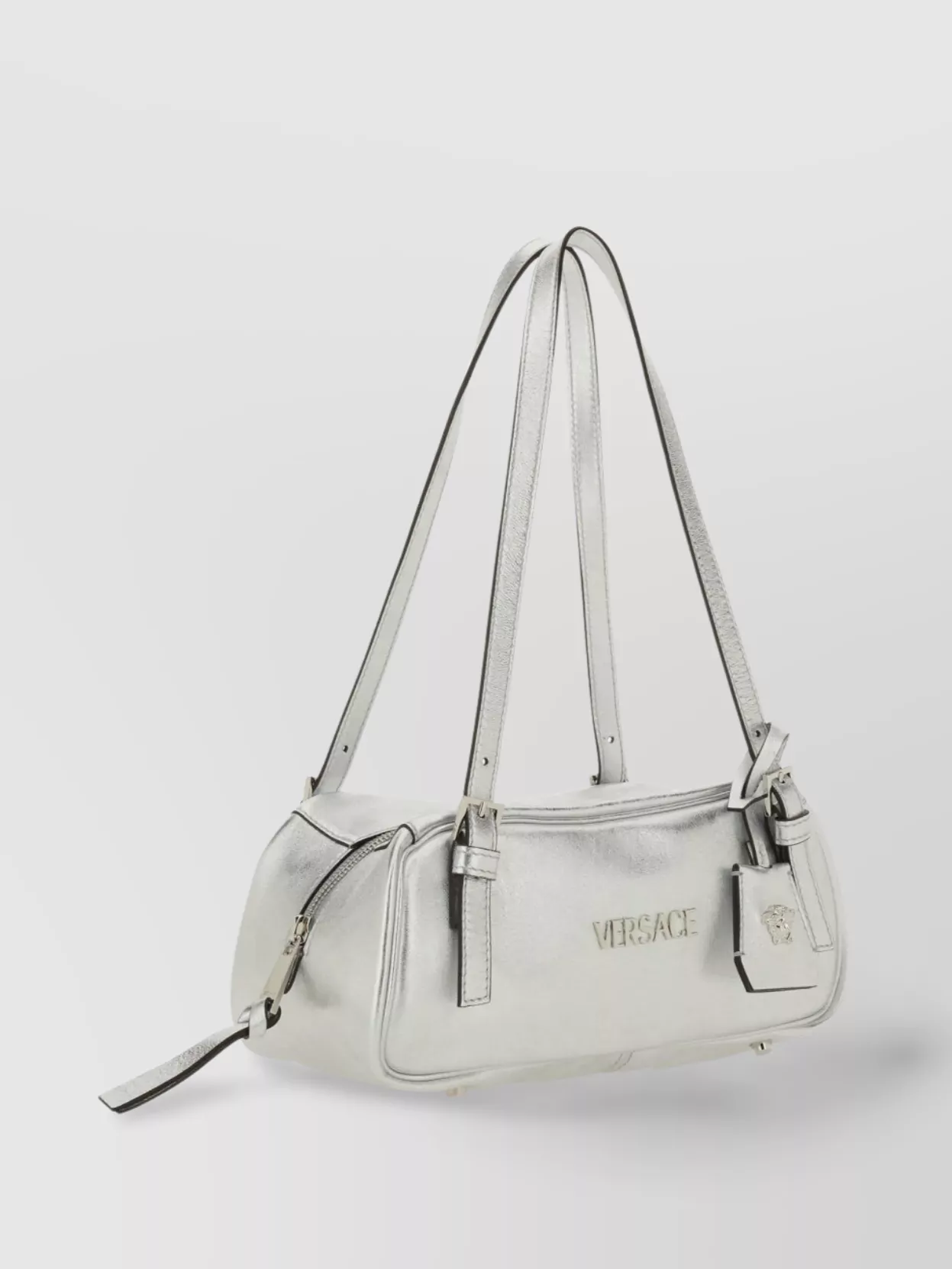 Versace Rectangular Silver Double Handle Shoulder Bag