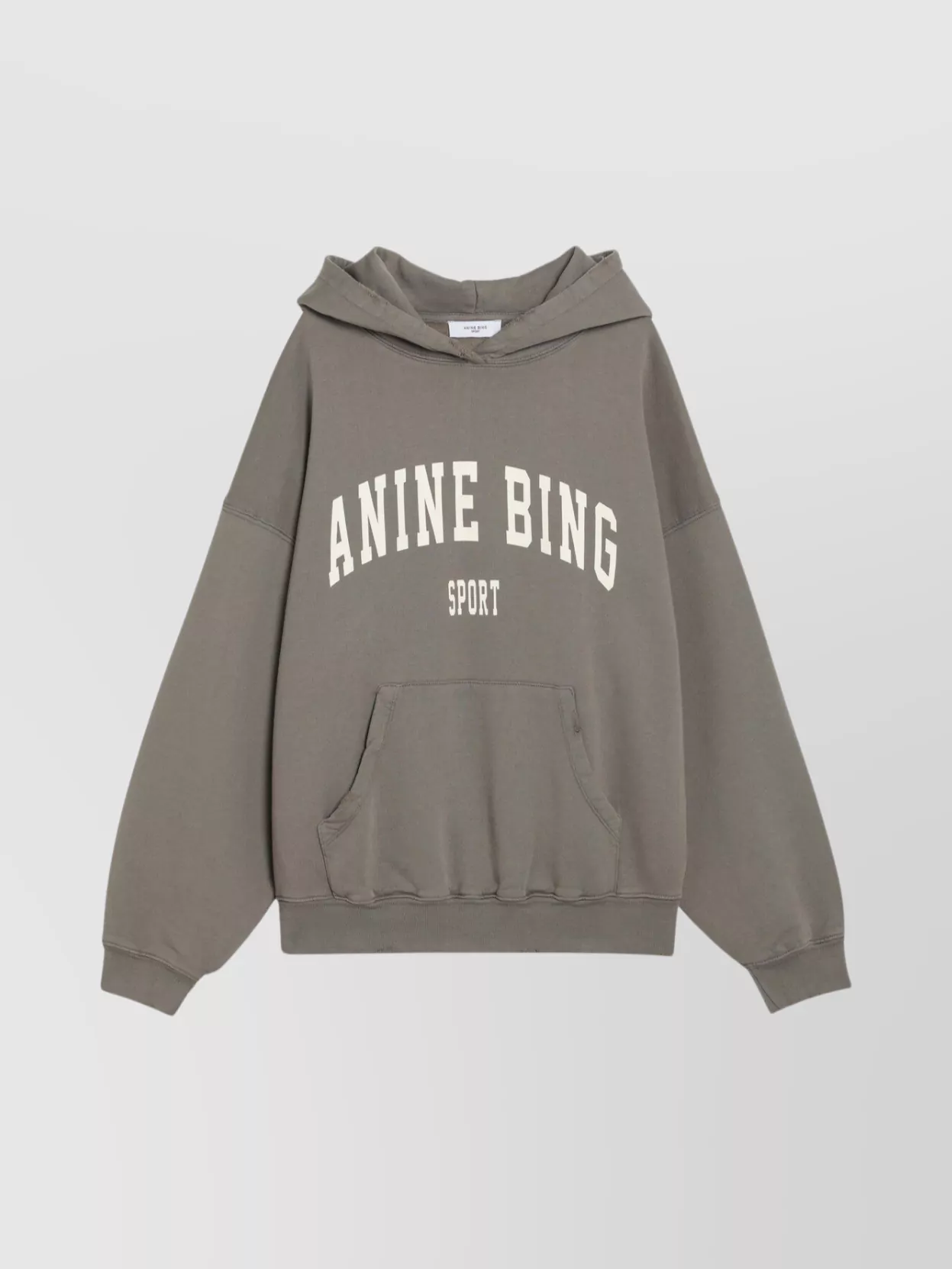 Anine Bing Hooded Sweatshirt Featuring Logo Print In Gray
