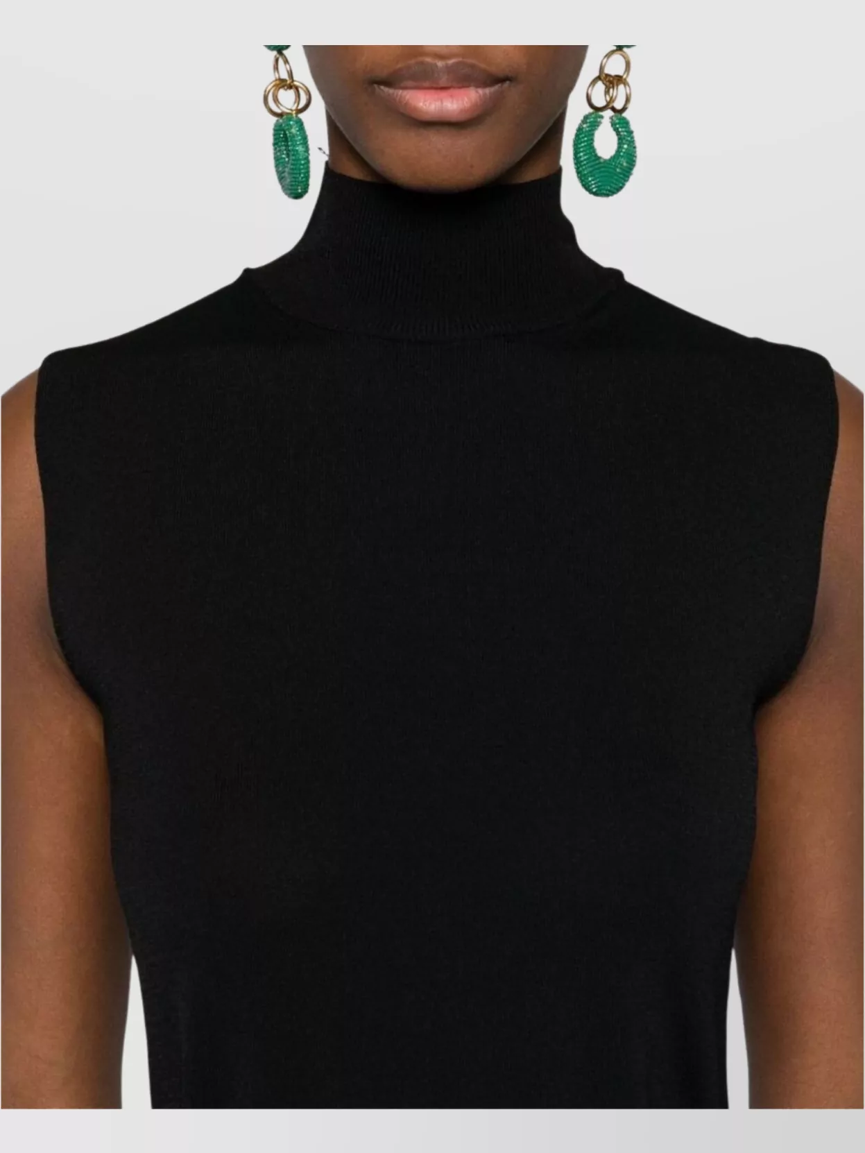 Ermanno Firenze Sleeveless Knitwear Top Mock Neck