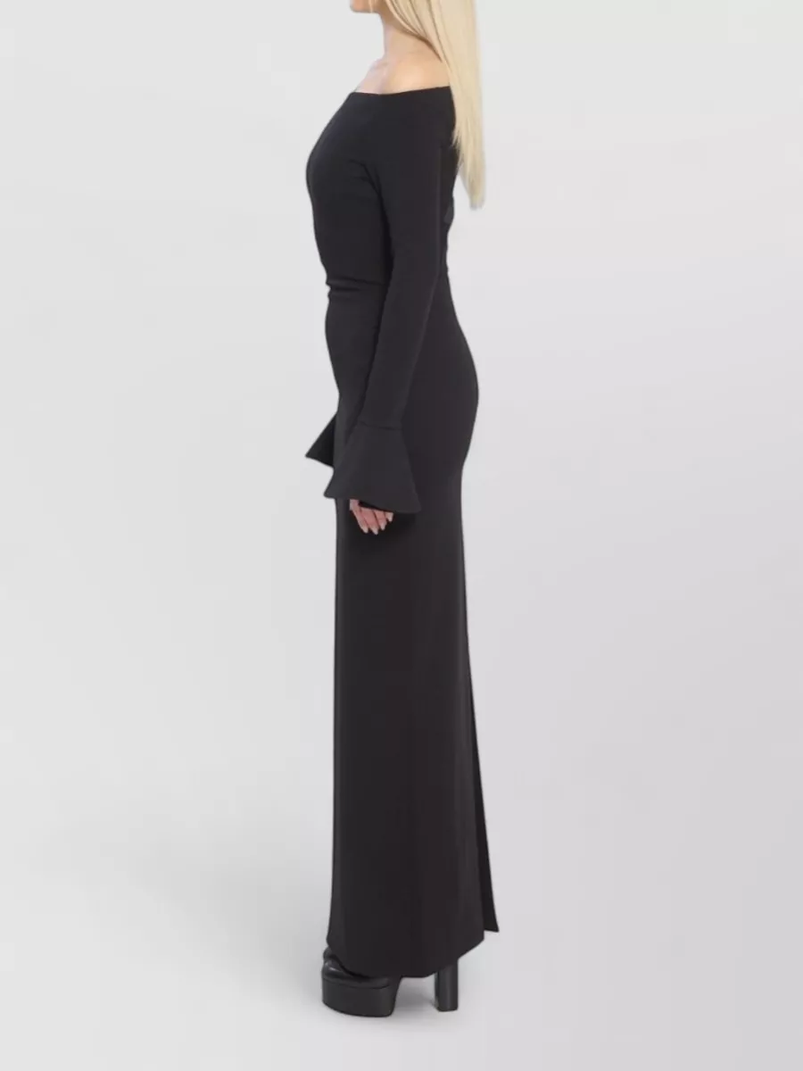 Solace London Long-sleeve flared-cuff maxi dress