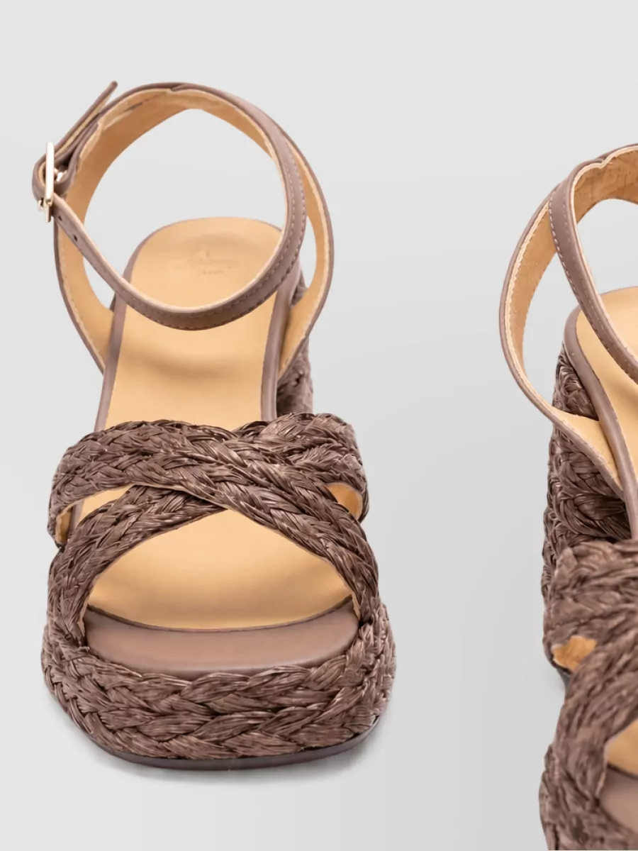 Castaner raffia v-neck sandals
