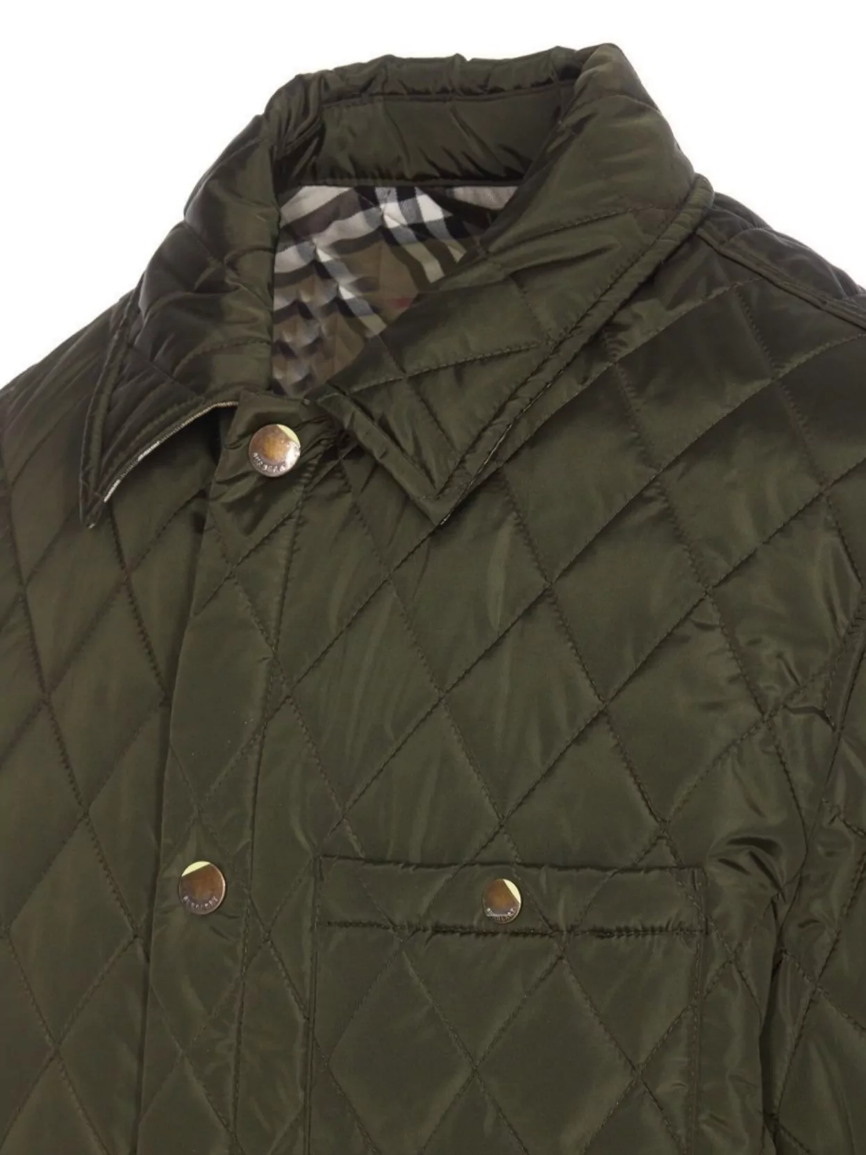 Shop Burberry Quilted Jacket With Long Sleeves And Front Pocket