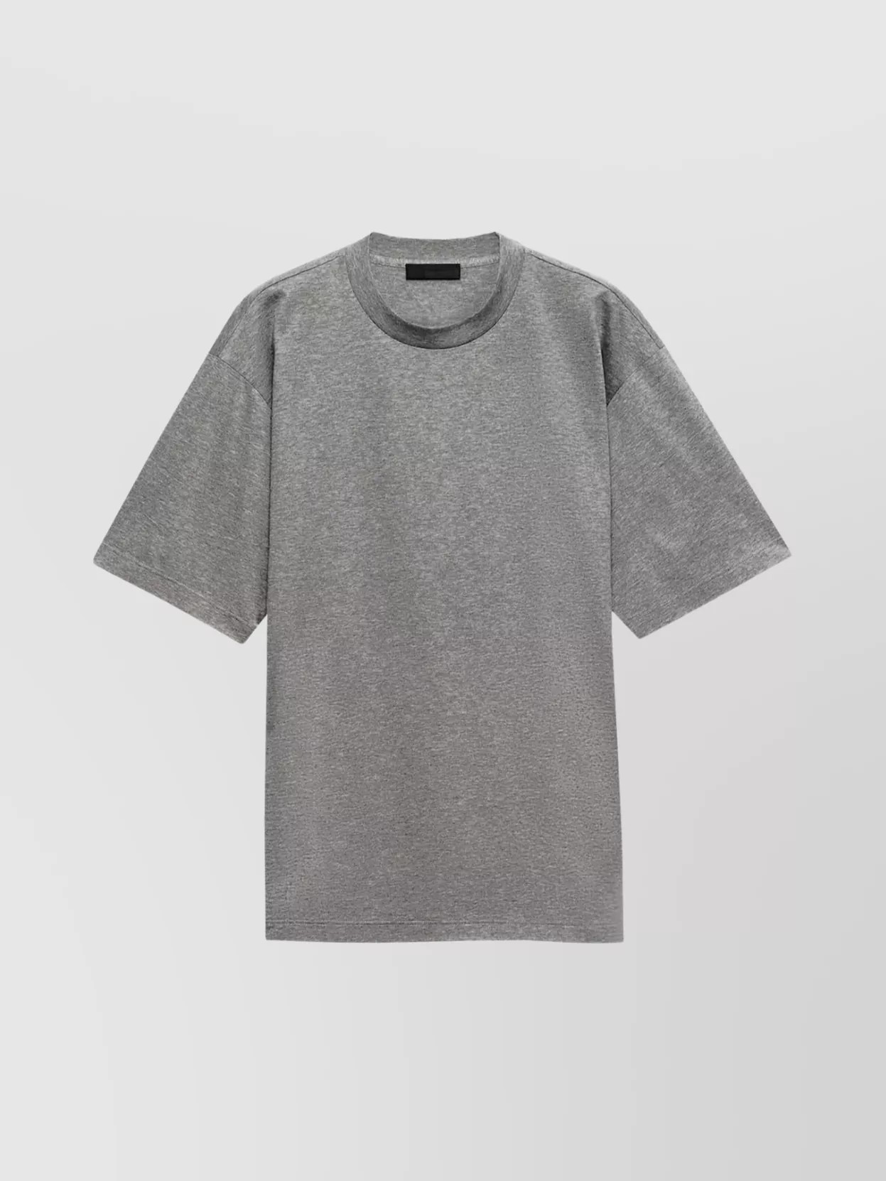 Prada Oversize Crew Neck T-shirt With Squared Silhouette In Gray