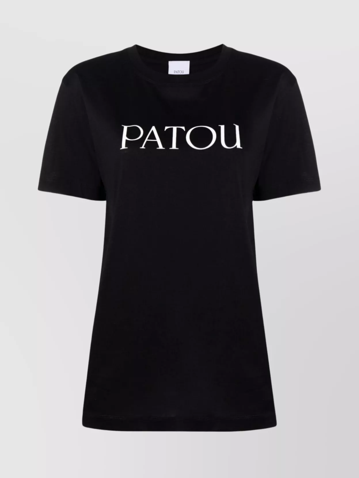 Shop Patou Logo Print Crew Neck T-shirt With Short Sleeves In Black