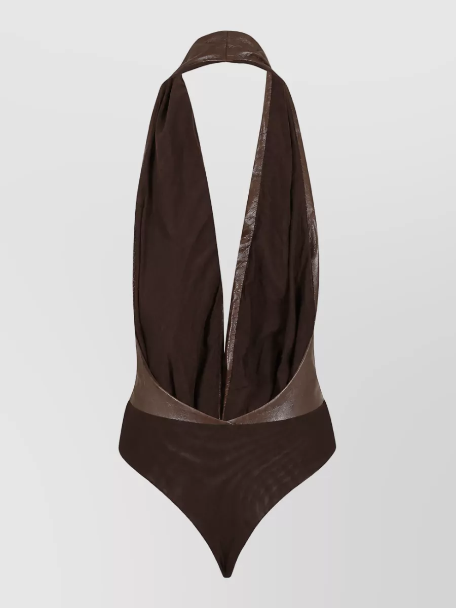 The Andamane sleeveless deep v-neck bodysuit