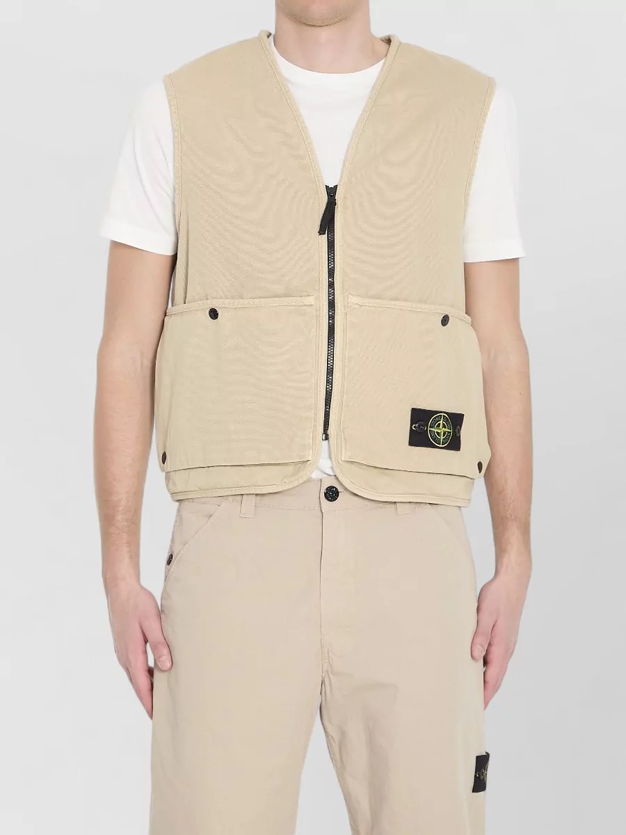 Stone Island cotton quilted oversized vest