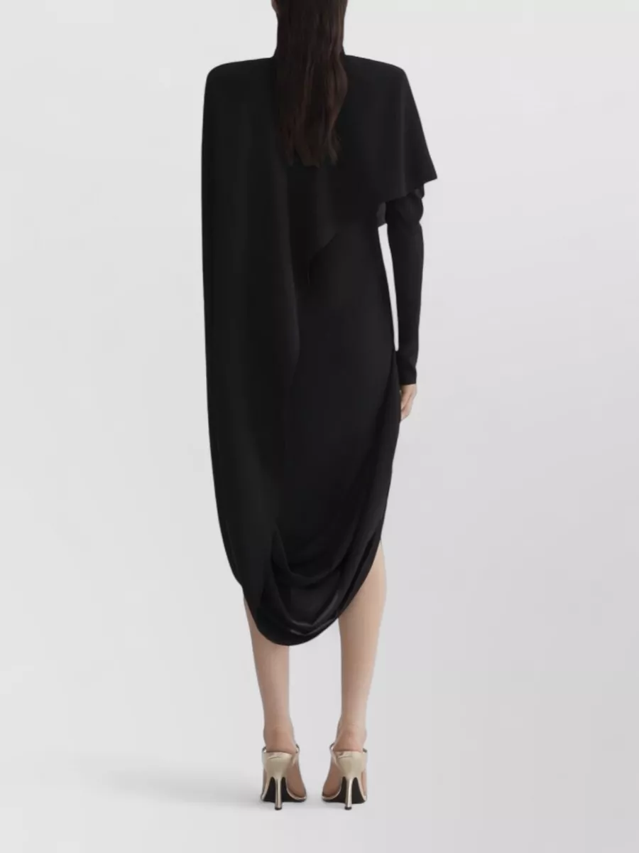 Mugler Knee Length Dress Asymmetric Roll Neck