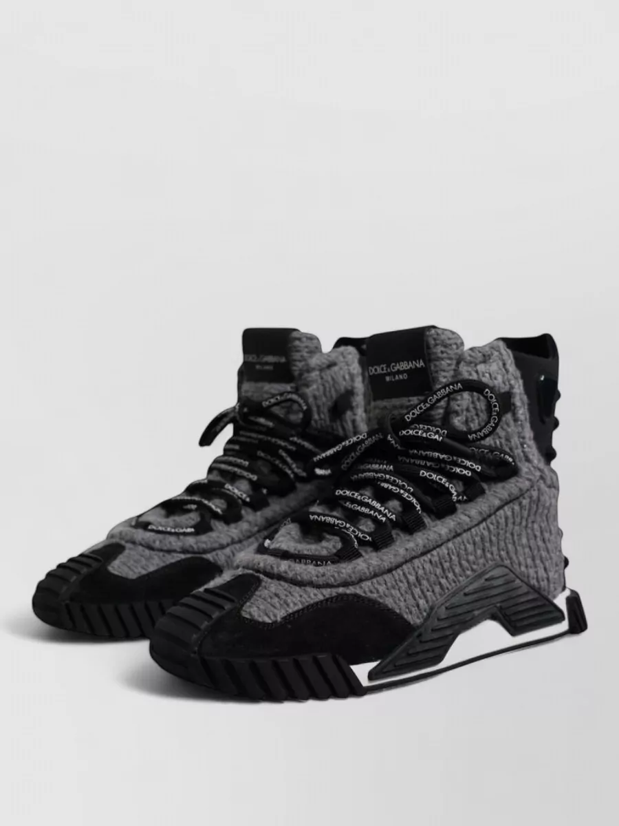 Dolce&Gabbana Wool Knit High Top Sneakers