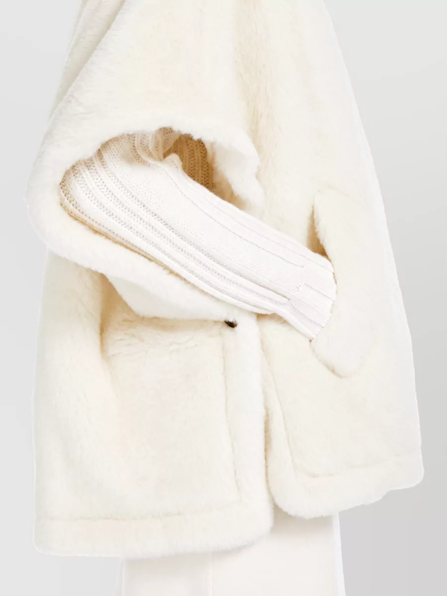 Max Mara Alpaca Wool Silk Fleece Cape
