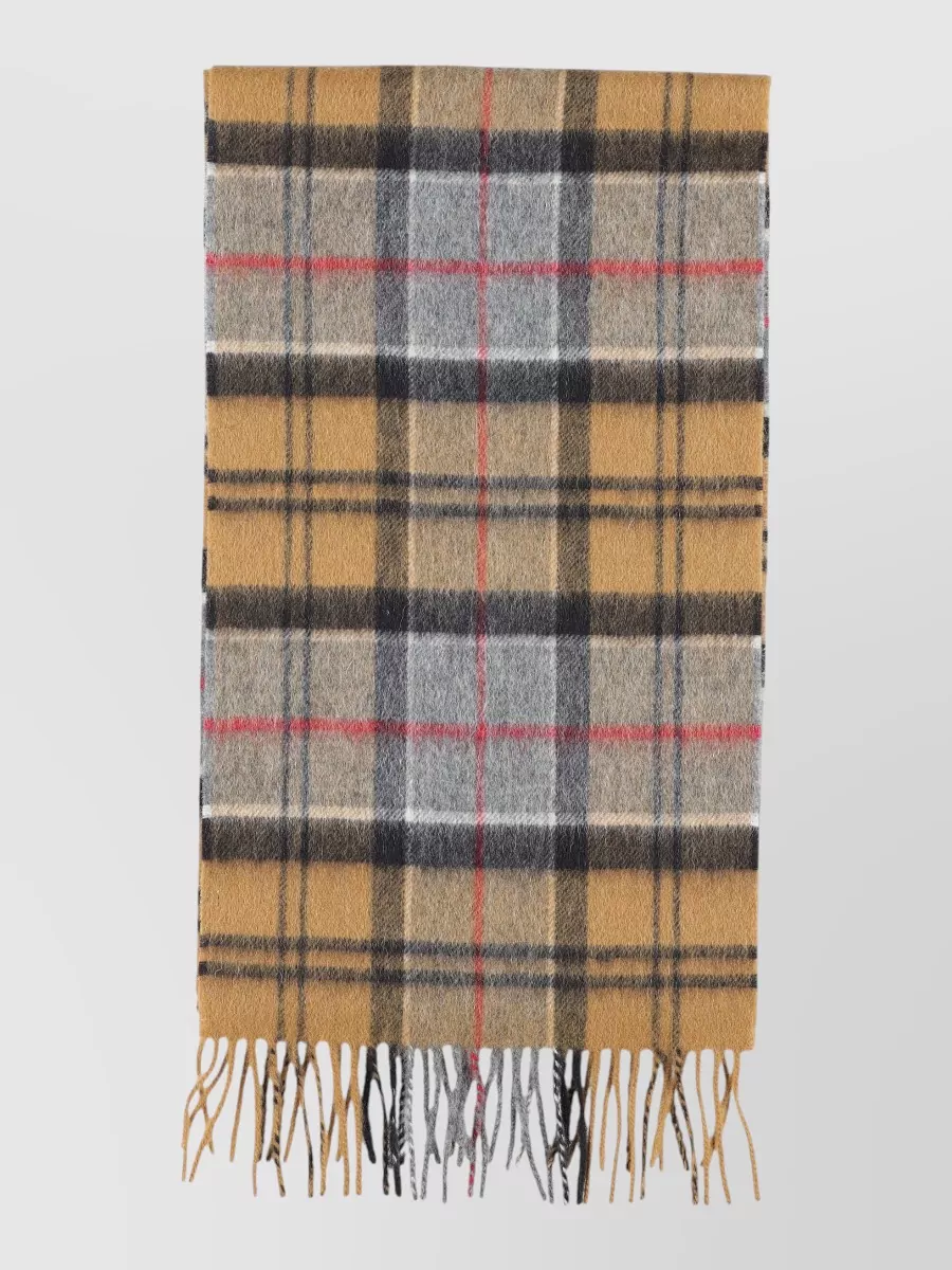 Barbour checked wool and cashmere scarf