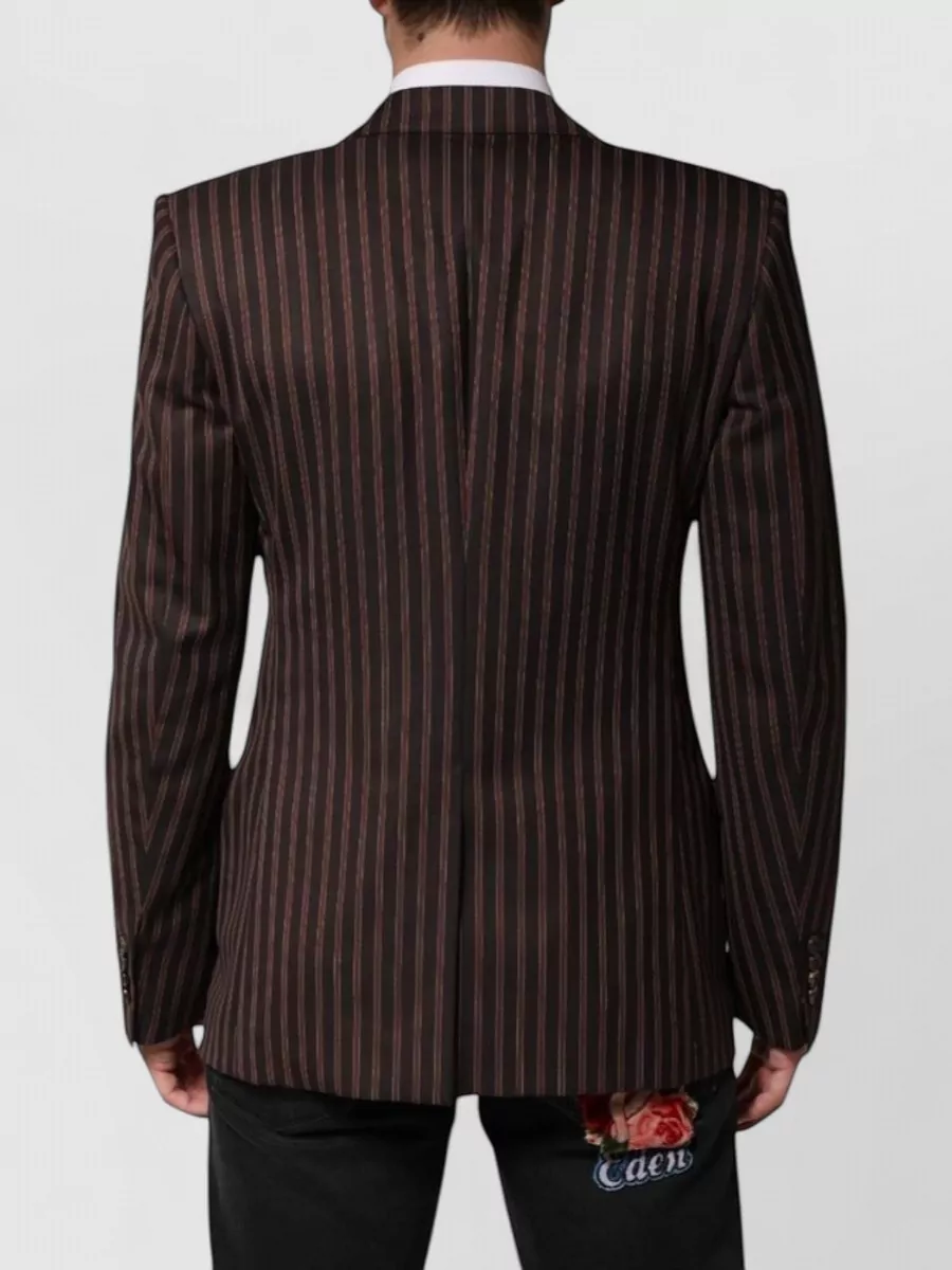 Dolce&Gabbana Virgin Wool Stripe Single Breasted Blazer
