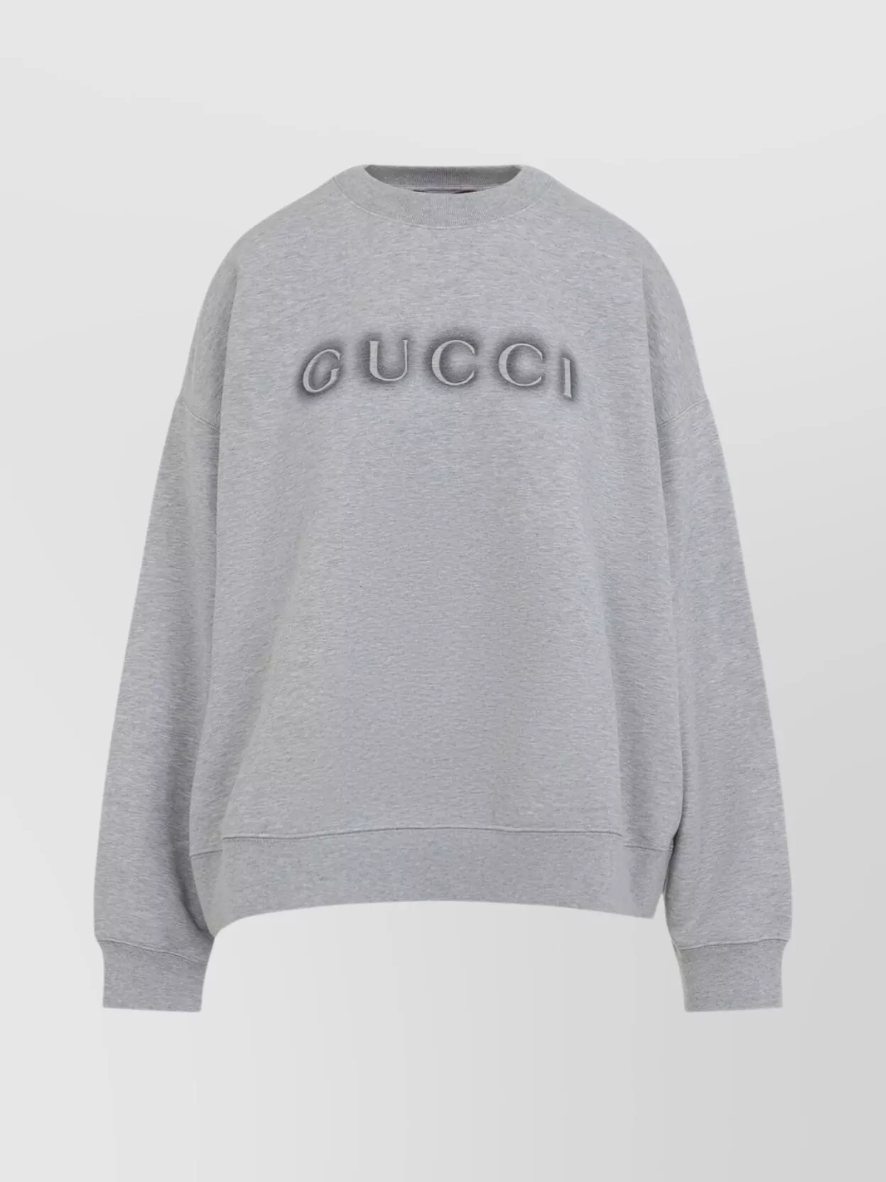 Gucci Sweatshirt Grey Cotton Dropped Shoulders In Gray