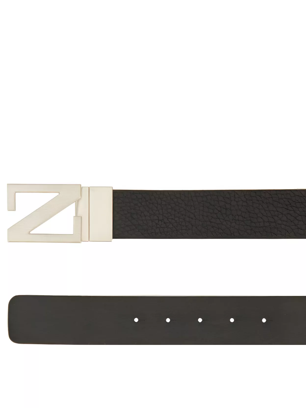 Zegna Adjustable Buckle Textured Belt In Black