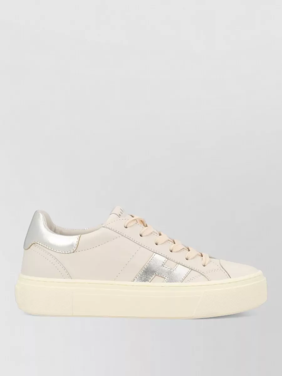 Hogan Low Top Sneakers Metallic Accents Rubber Sole