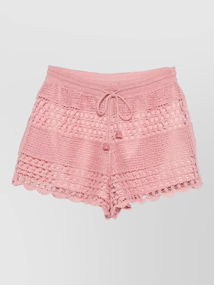 Zimmermann Crochet Drawstring Shorts
