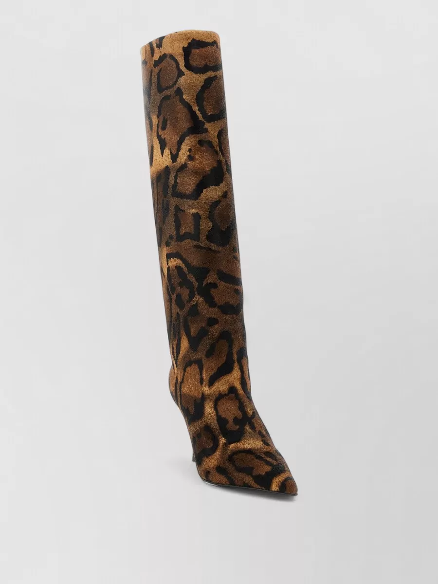 Le Silla Leather Leopard-Print High Boots