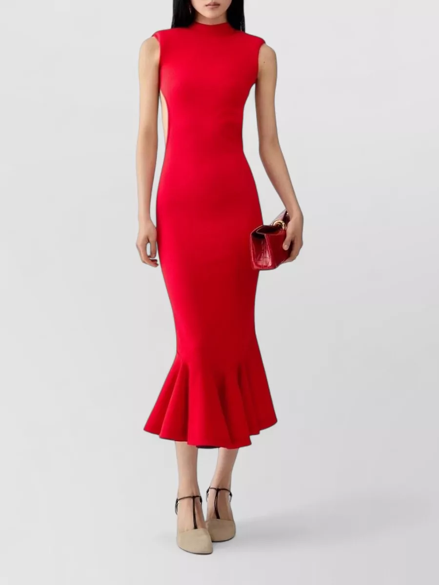 Jacquemus polka-dot sleeveless open-back midi dress
