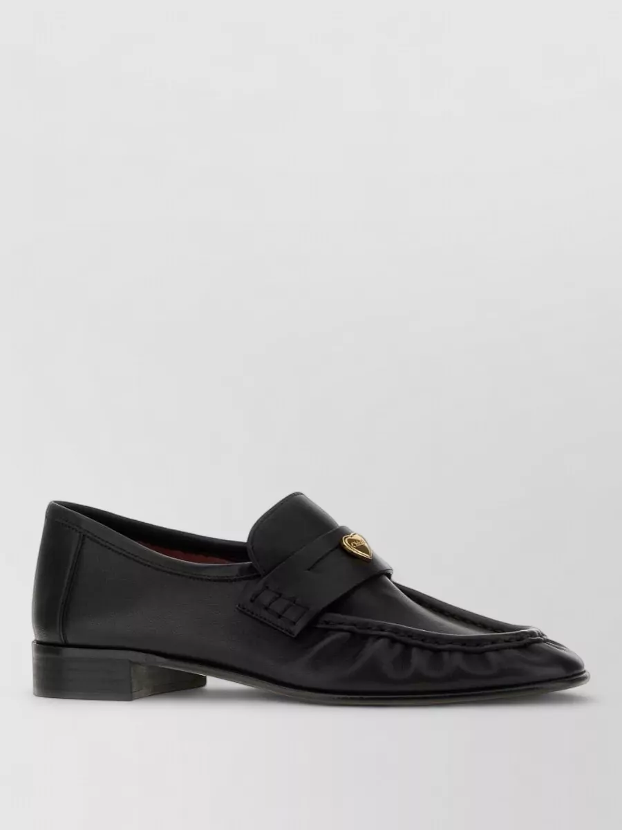 Chloé leather gathered loafers