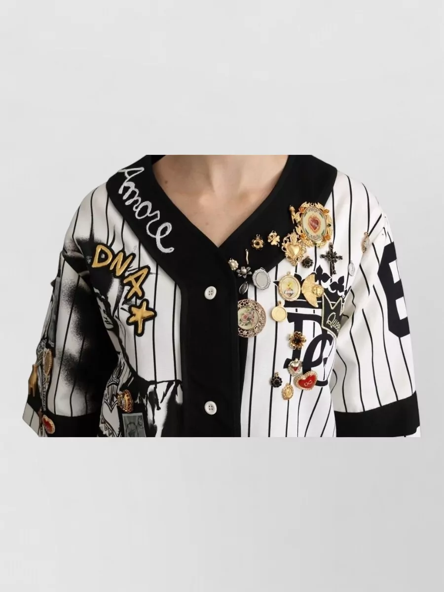 Dolce&Gabbana Striped Embellished Jacket