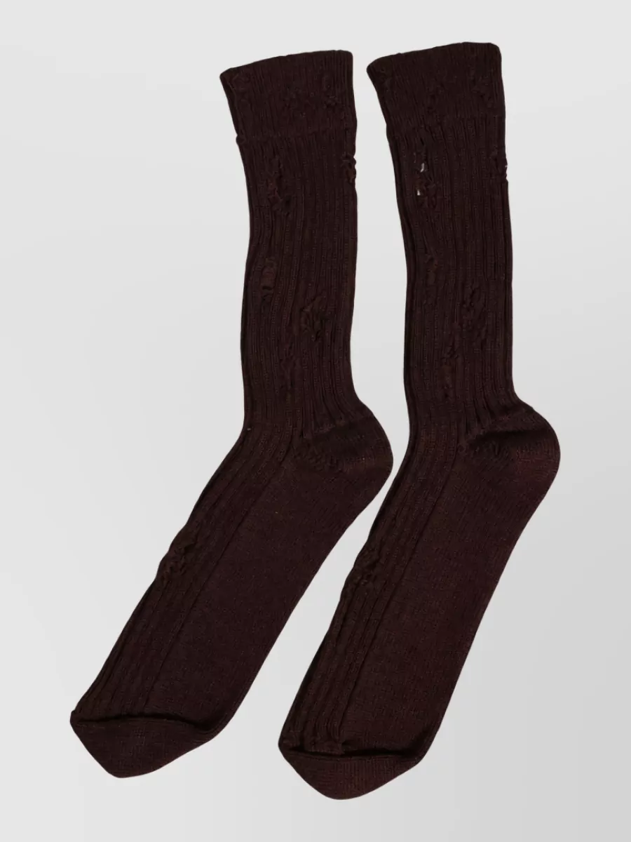 Dolce&Gabbana cotton distressed mid calf socks