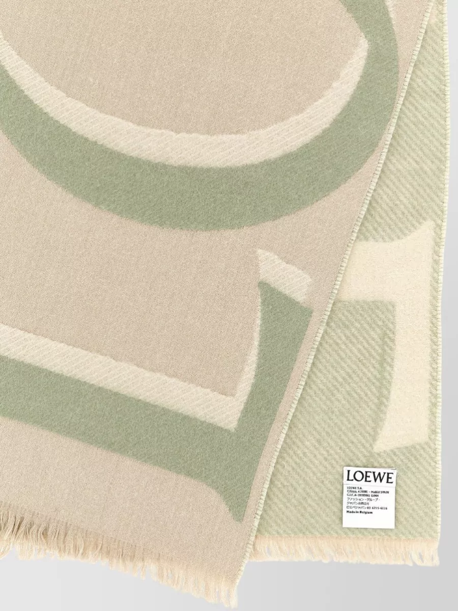 Loewe Reversible Scarf Soft Texture Fringed Edges