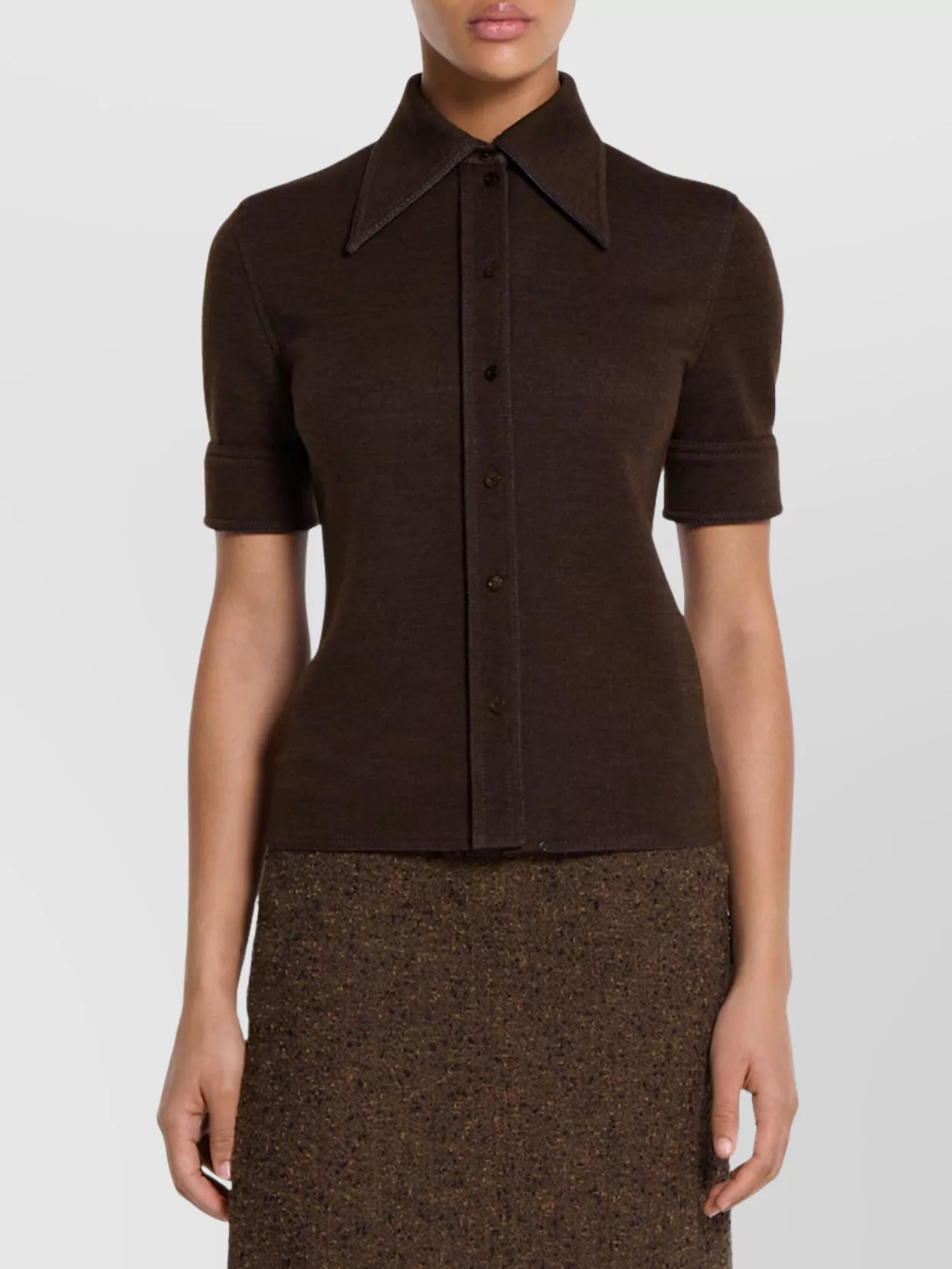 Gucci Cotton Wool Jersey Short Sleeve Shirt