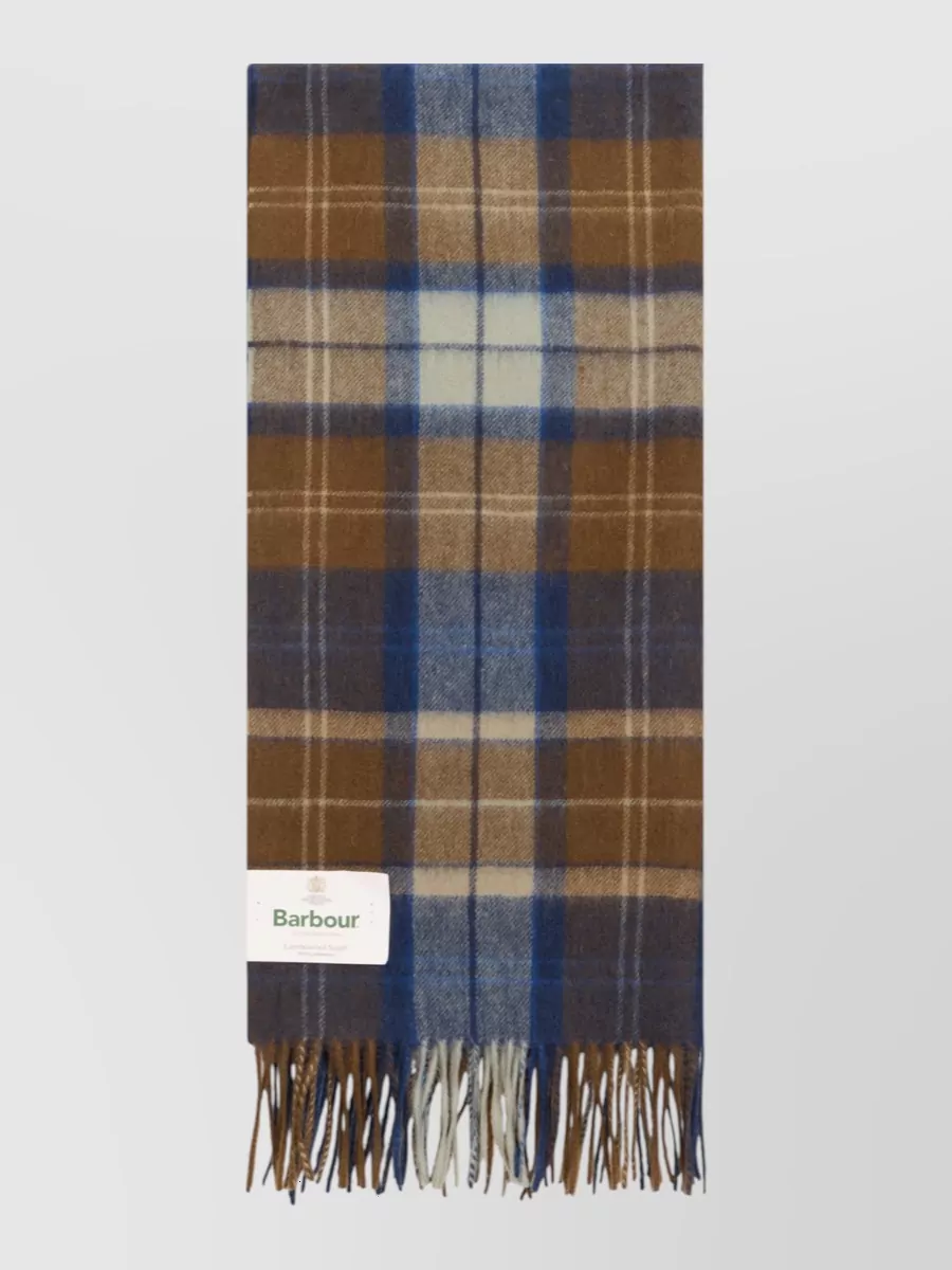 Barbour lambswool checked scarf