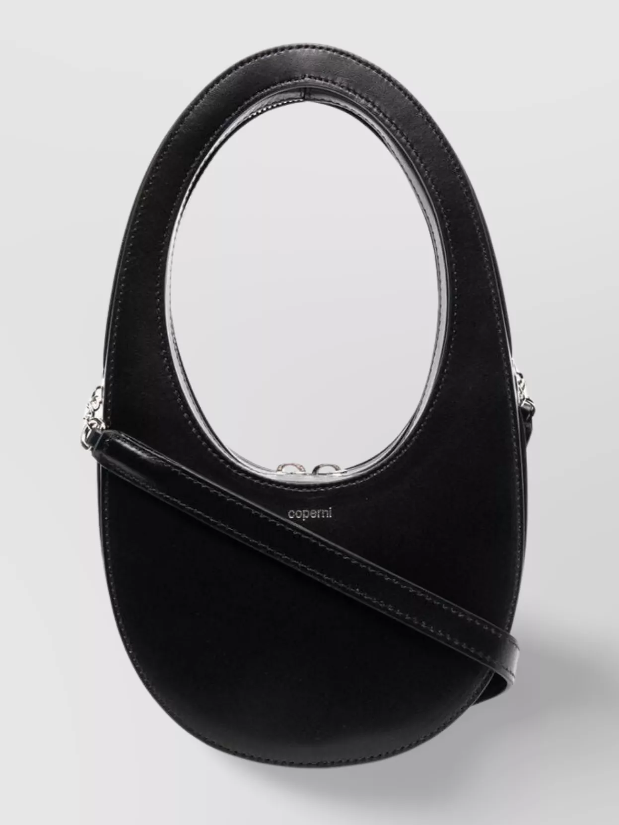 Shop Coperni Mini Bag With Detachable Strap And Silver Hardware In Black